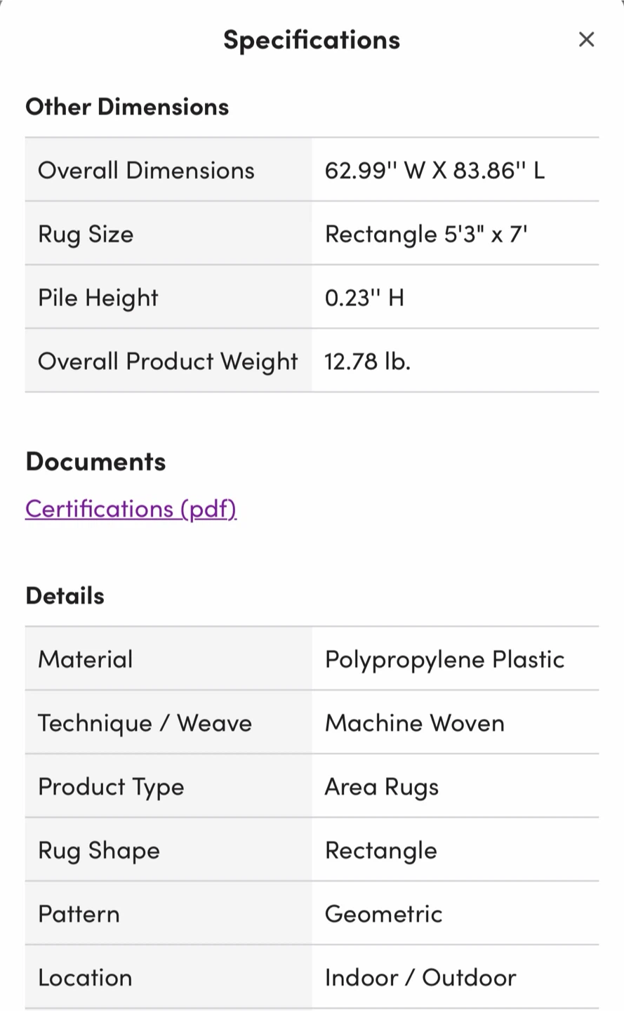 Geometric Area Rug - 5’ by 7’ - photo 5