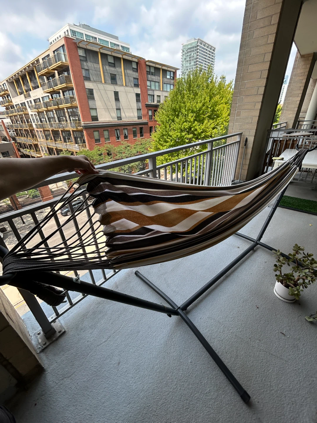 Striped Hammock with Stand - photo 3