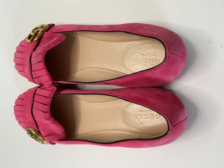 Gucci Pink Suede Ballet Flats Size 38 - photo 2
