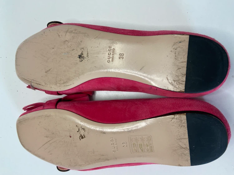 Gucci Pink Suede Ballet Flats Size 38 - photo 3