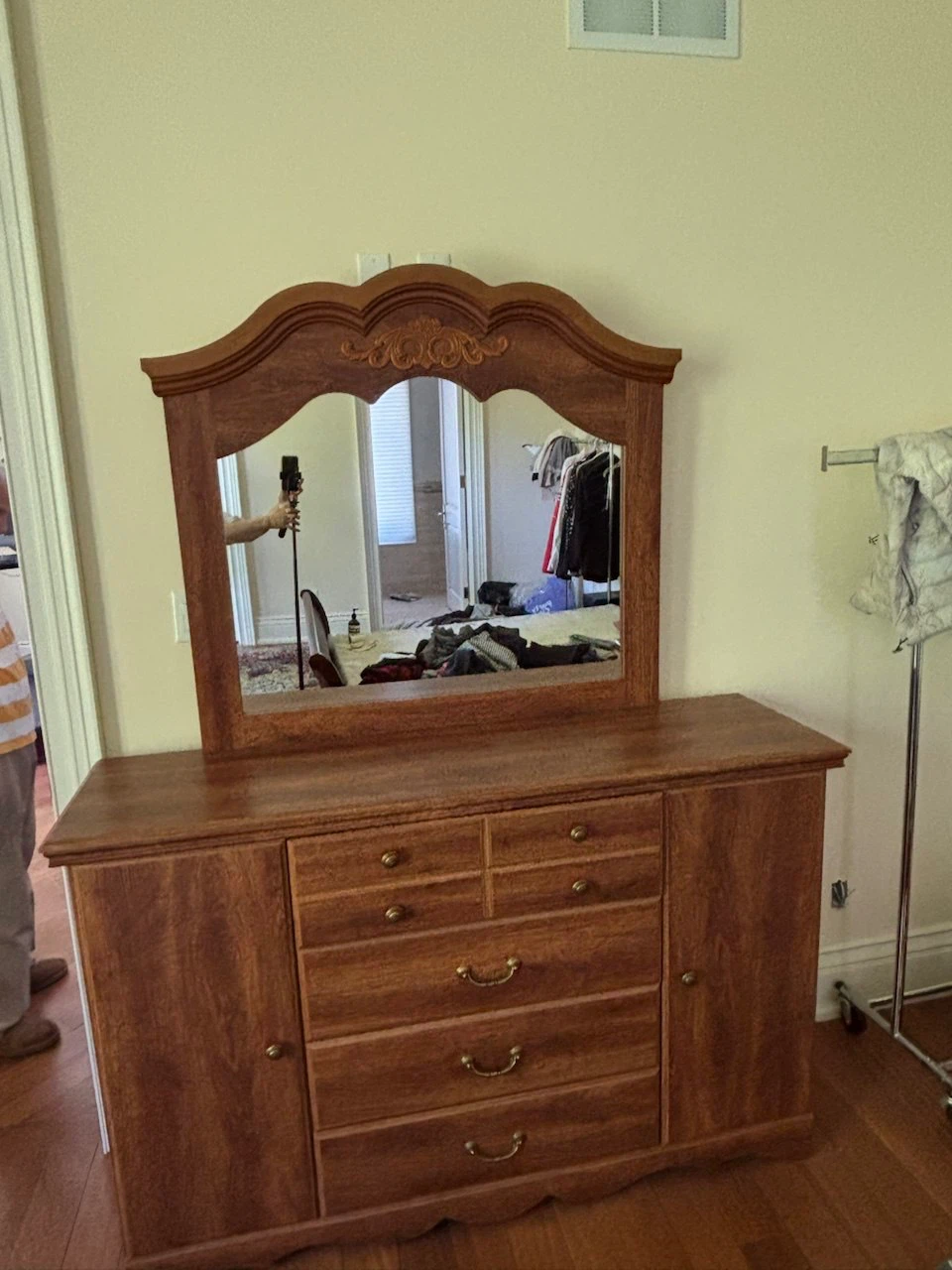 Wooden Dresser with Mirror