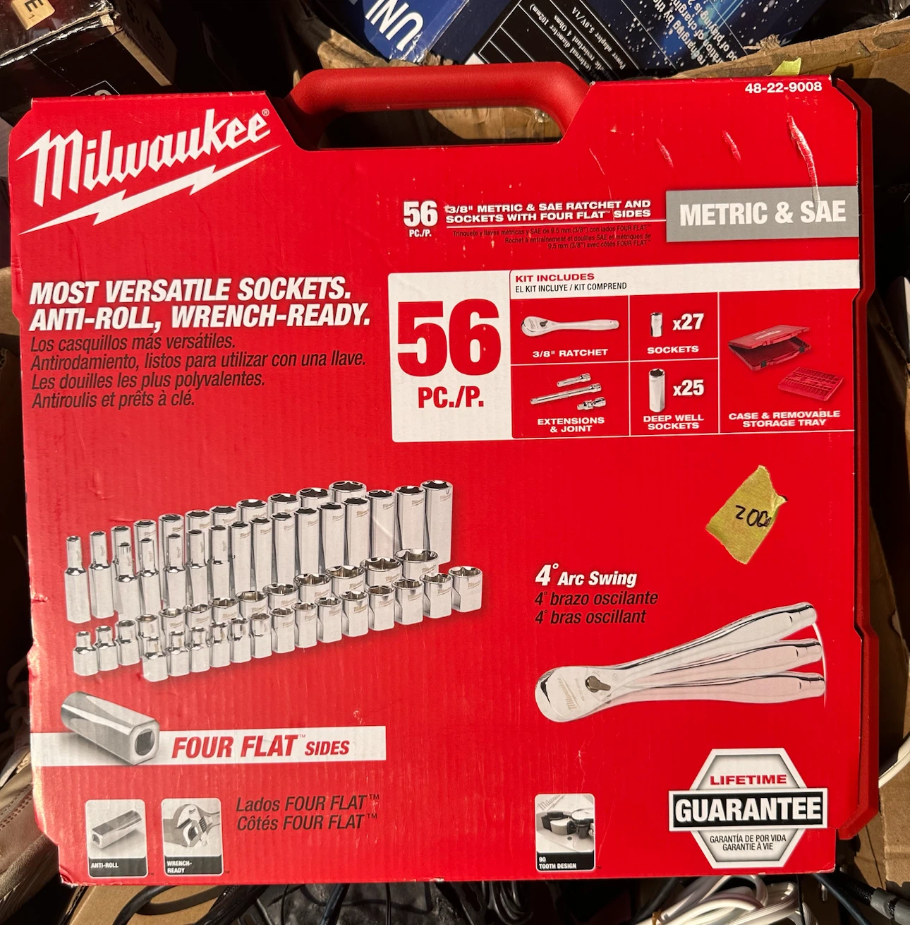 Milwaukee 56-Piece 3/8" Drive Ratchet and Socket Set