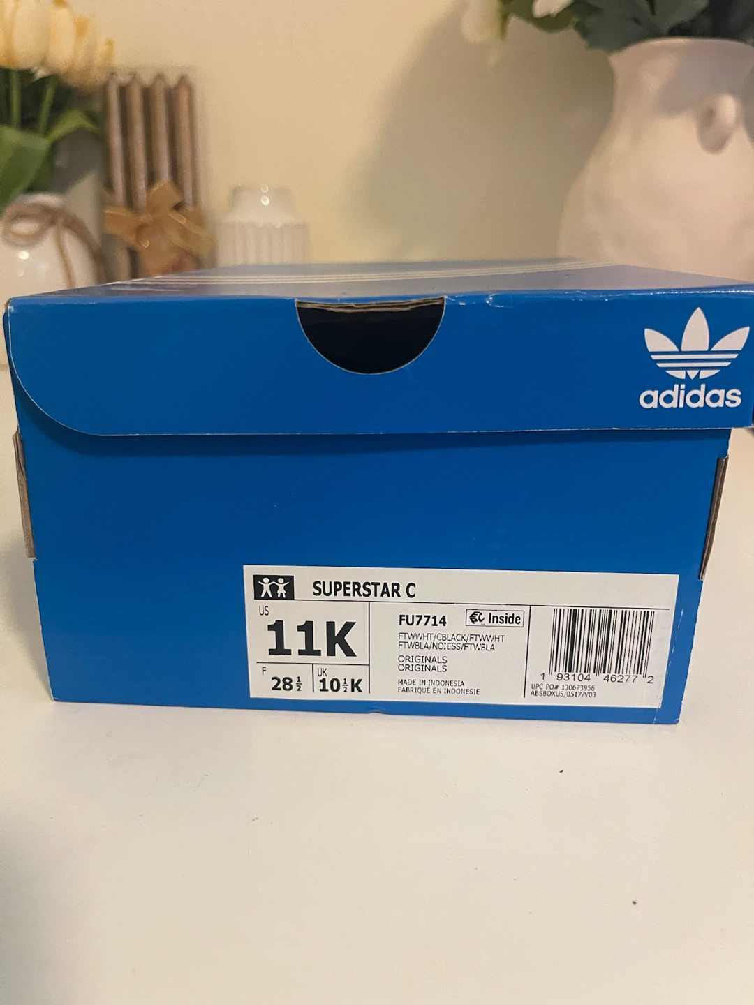 Adidas Superstar C Toddler Shoes White Black Size 11K