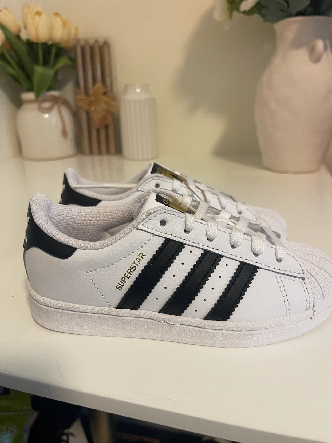 Adidas Superstar C Toddler Shoes White Black Size 11K - photo 3