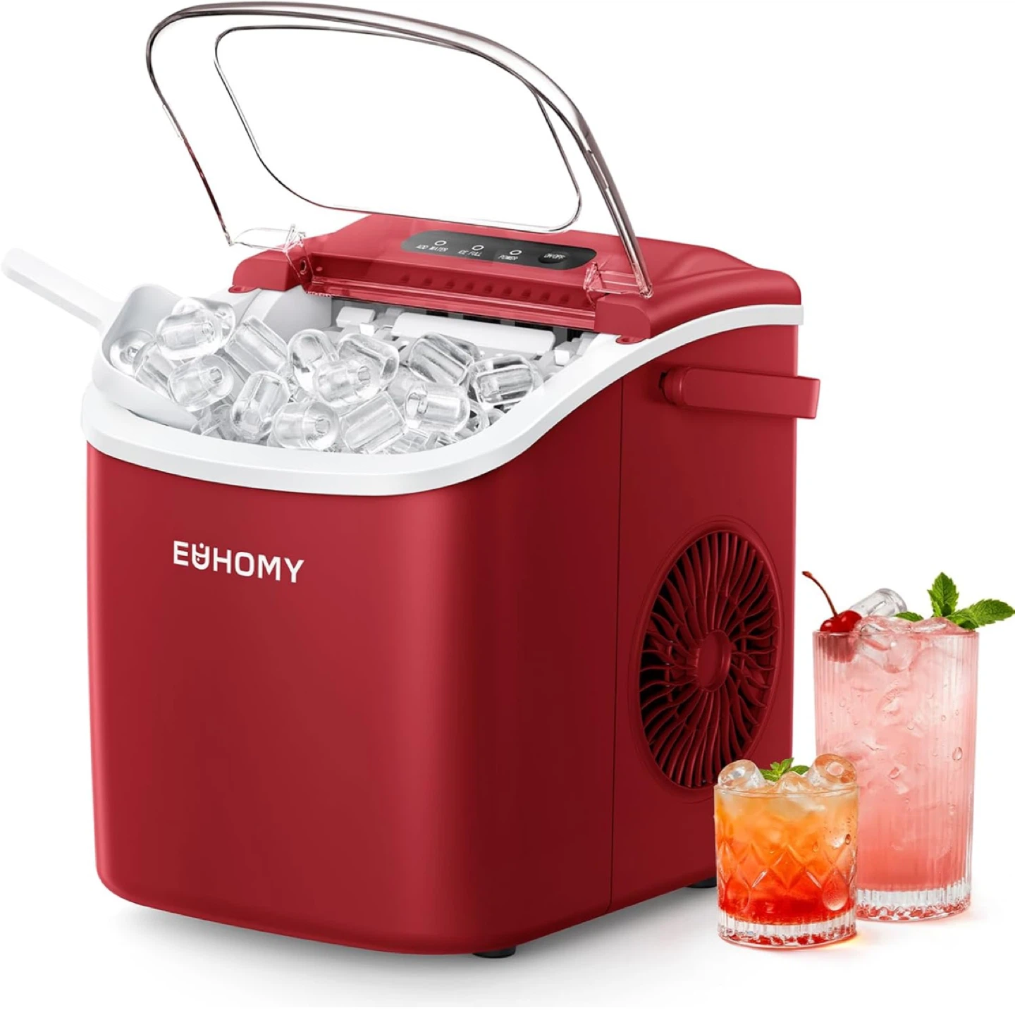 EUHOMY Countertop Ice Maker Machine with Handle