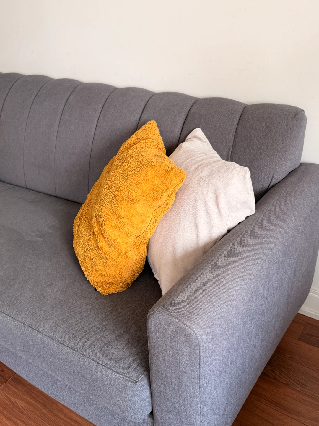 Free Moving out sale Grey Sofa with Pillows OBO - photo 2