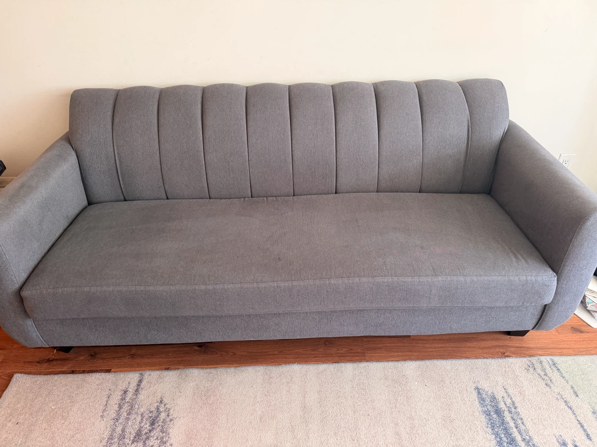 Free Moving out sale Grey Sofa with Pillows OBO - photo 4
