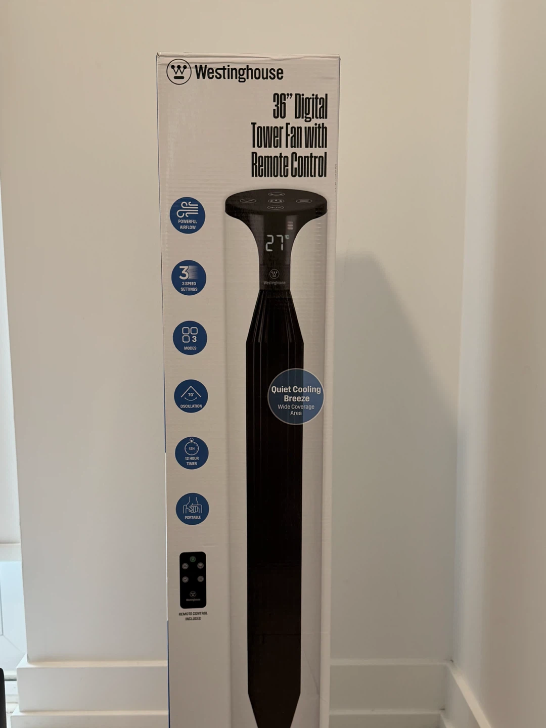 36" Digital Tower Fan with Remote Control