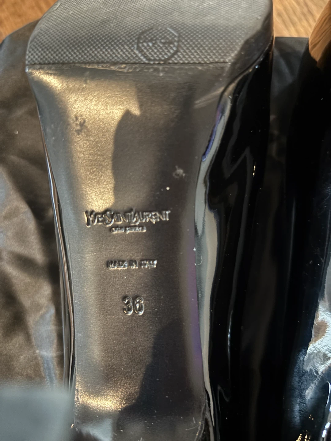 Authentic YSL Black Patent Leather platform OBO - photo 3
