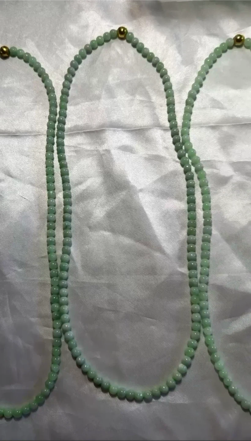 Beautiful Natural Jadeite Jade (Type A) Beaded Necklace - photo 3