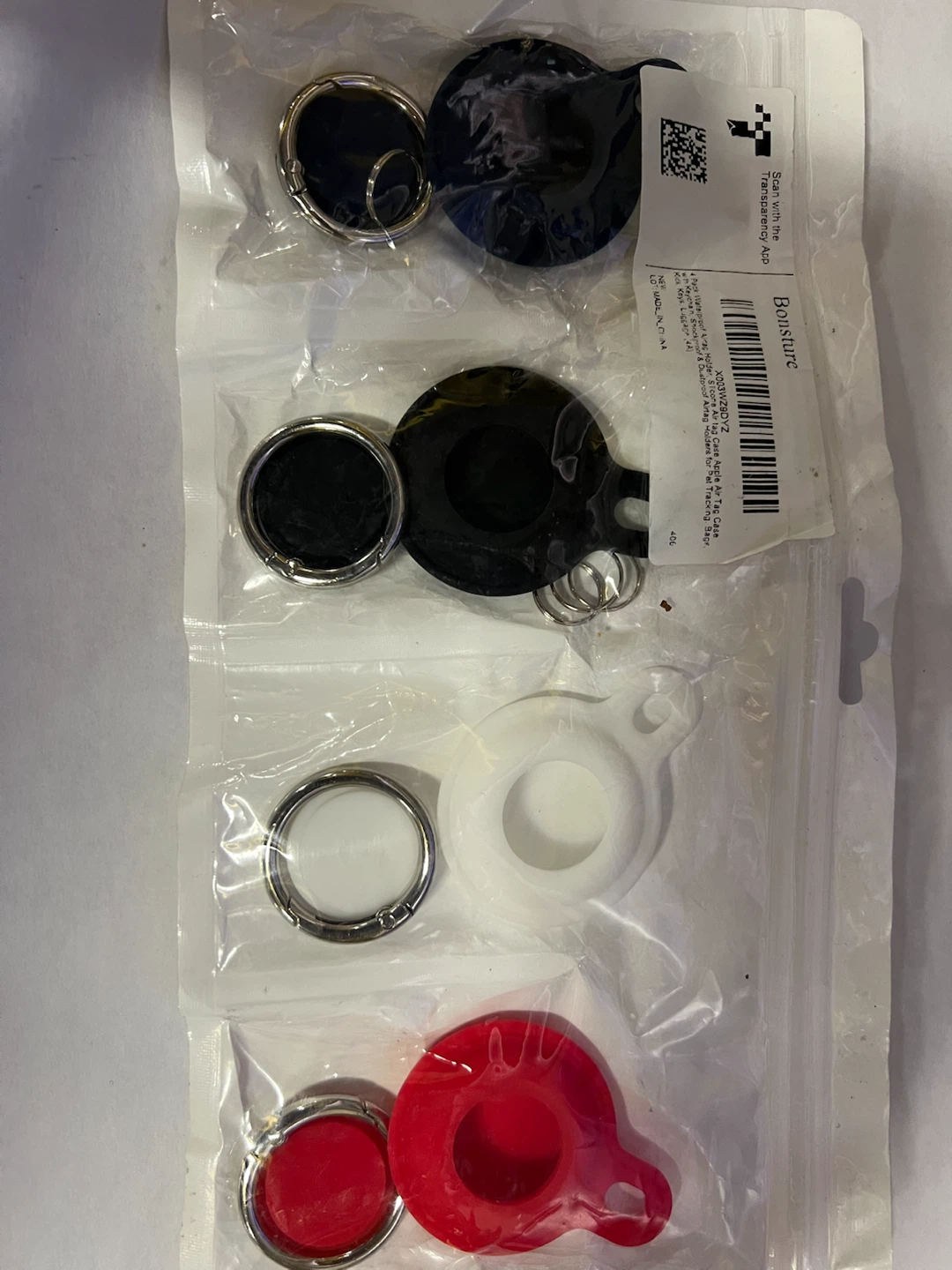Bonsture 4 Pack Air Tag Case Holders with Keychains - photo 4