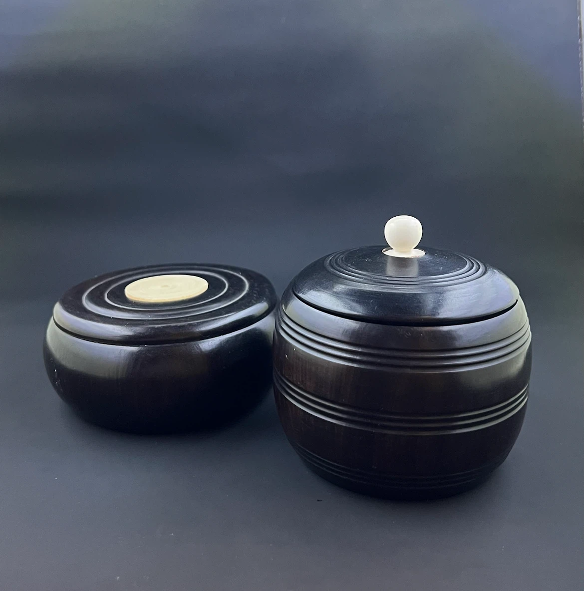 Vintage Japanese Lidded Wood Bowls/Trinkets