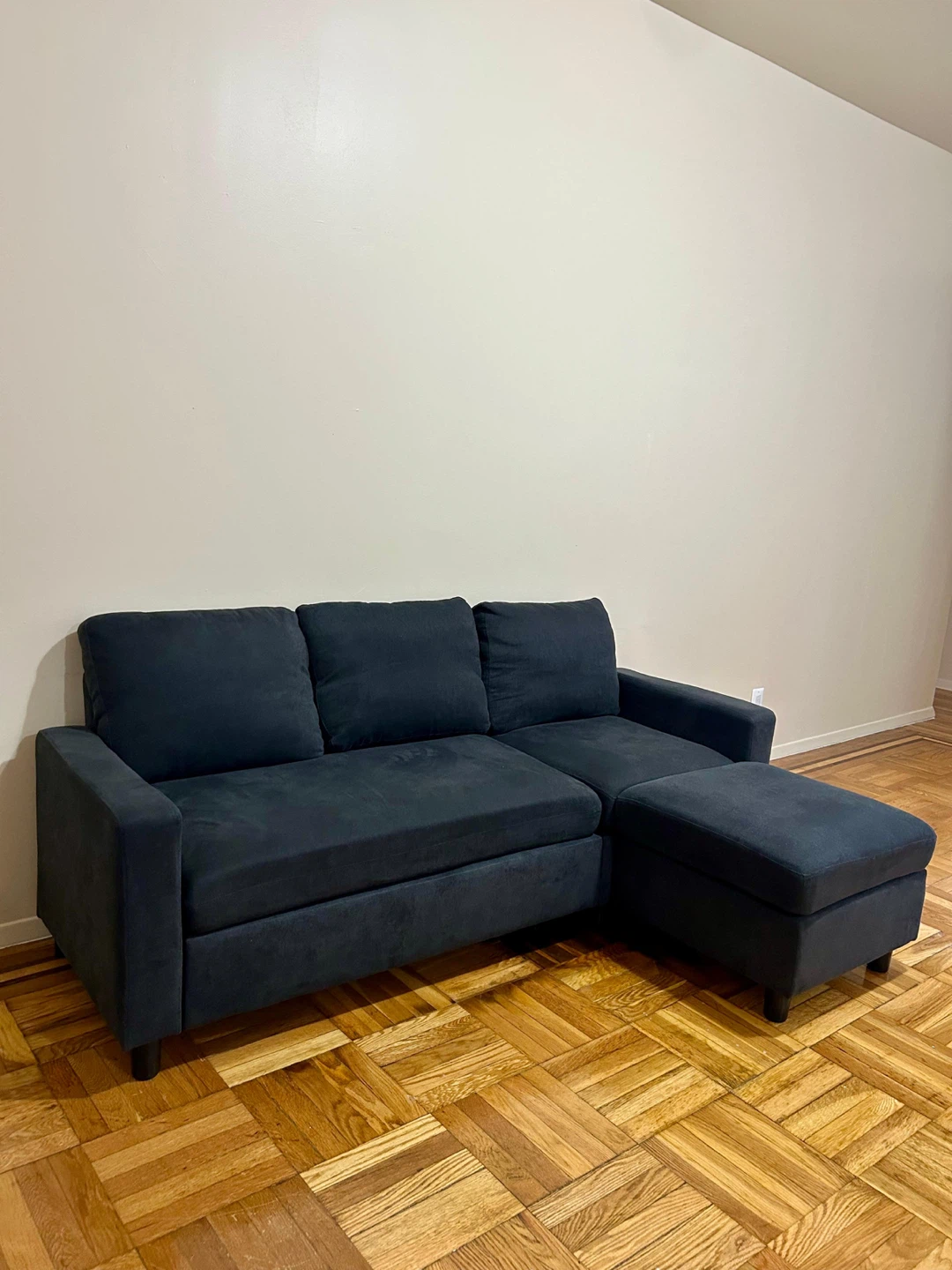 Dark Gray Sectional Sofa with Ottoman - photo 2