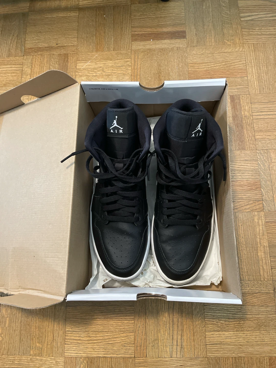 Air Jordan 1 Mid Black White Sneakers - photo 2