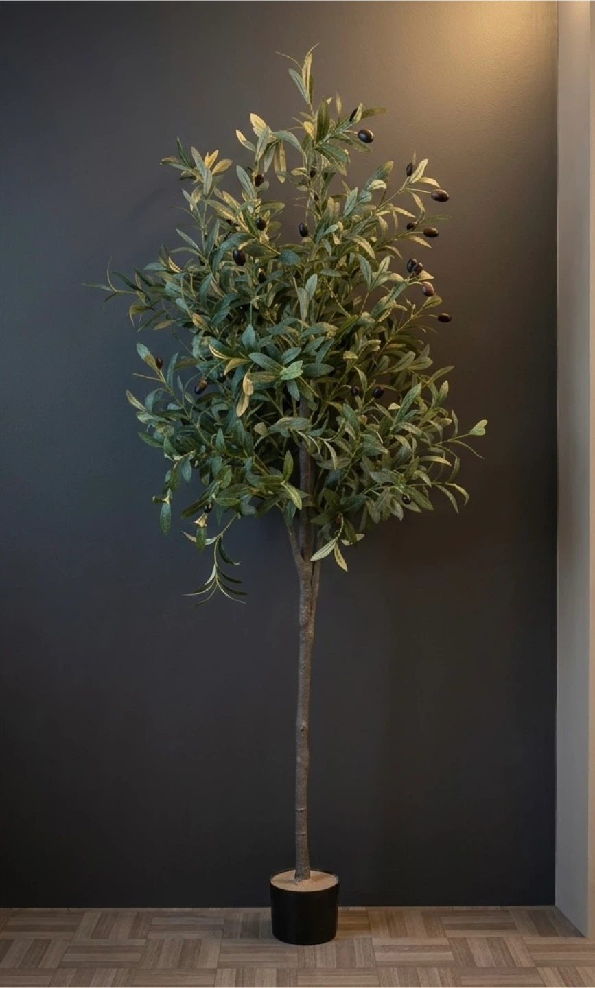 Artificial Olive Tree with Black Pot - 63 Inches - photo 2