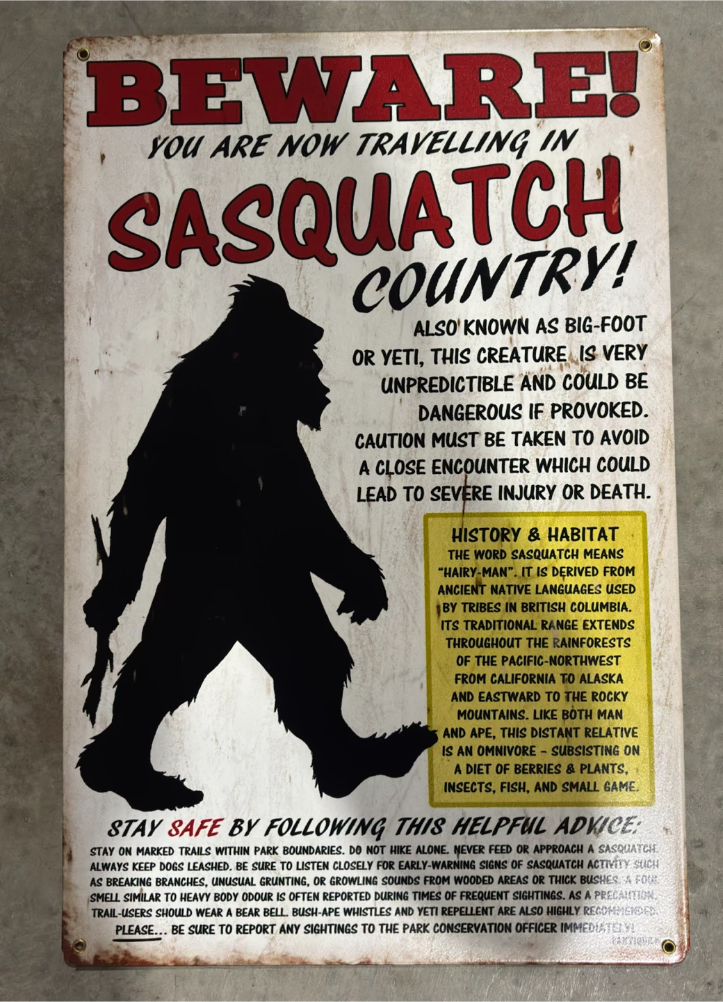 Metal Sasquatch/Bigfoot Signs - photo 2