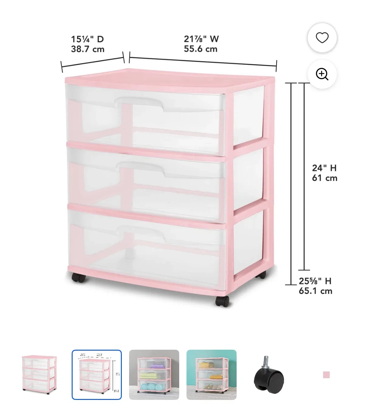 3-Drawer Sterilite - Rolling Storage Organizer Cart