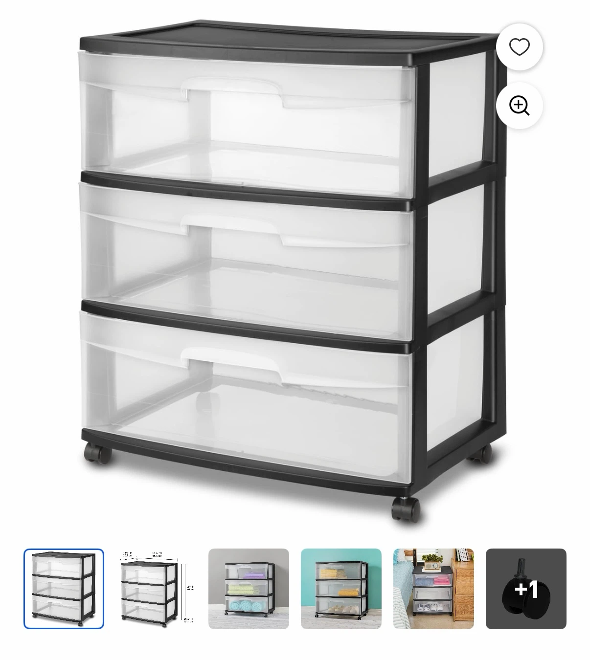3-Drawer Sterilite - Storage Organizer with Wheels