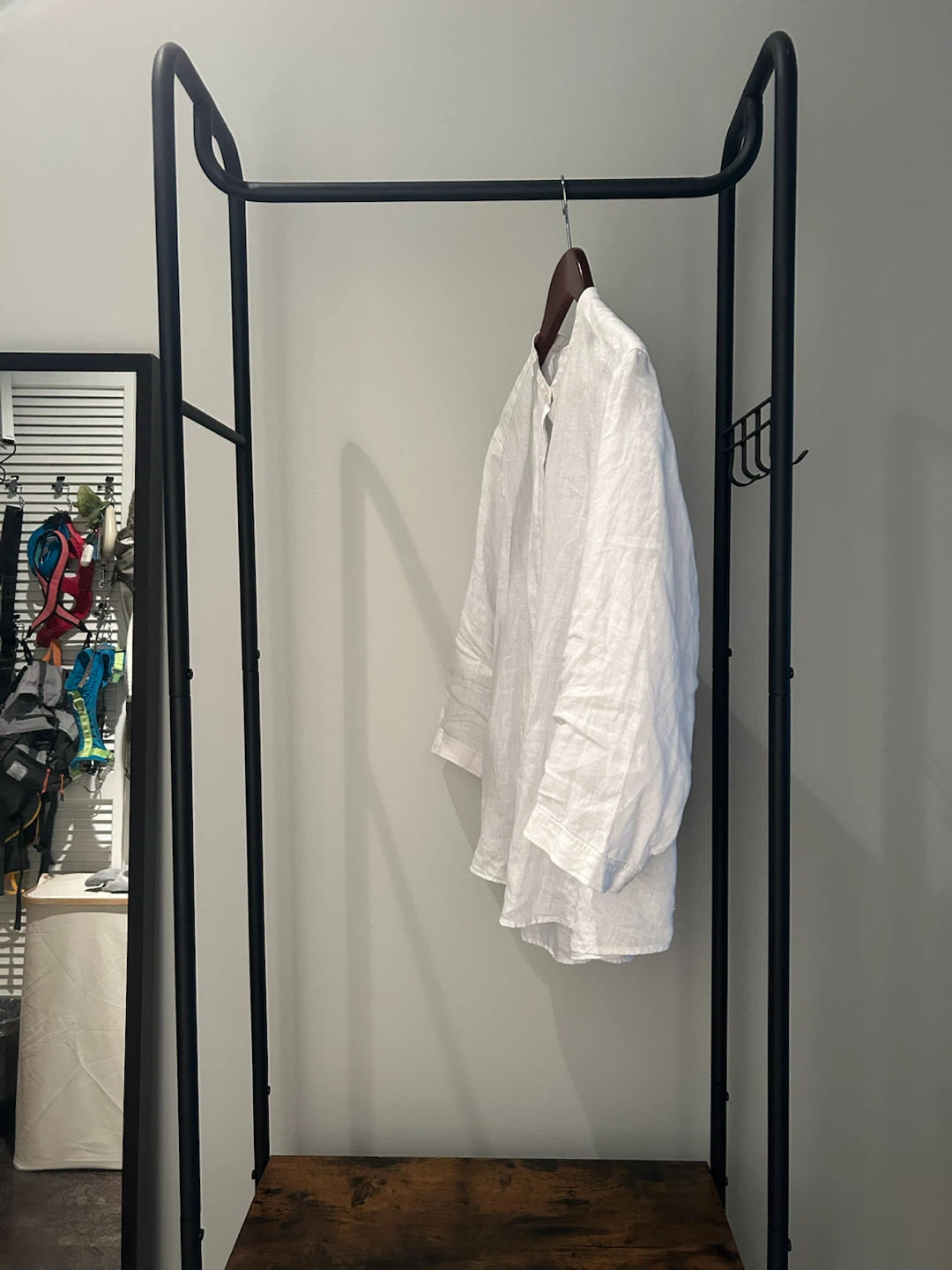 Industrial Style Garment Rack with Shelves and Baskets - photo 5