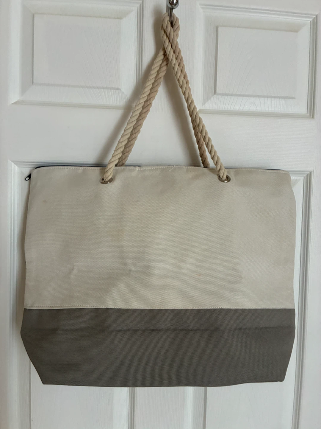 Canvas Beach Tote Bag with Pineapple Design - photo 2