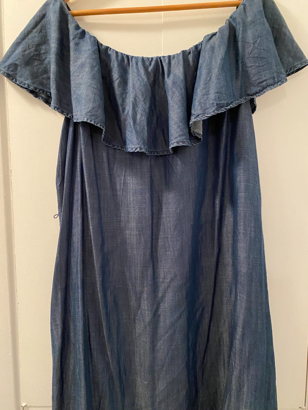 Denim Off-the-Shoulder Dress - photo 2