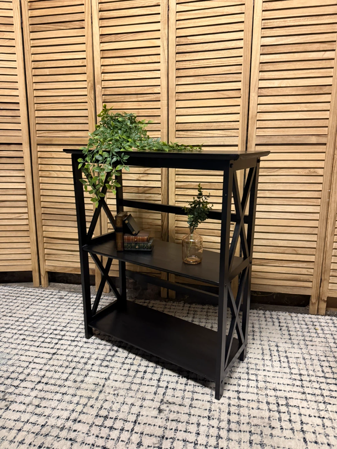 Black 3-Tier Shelf Bookcase - photo 2