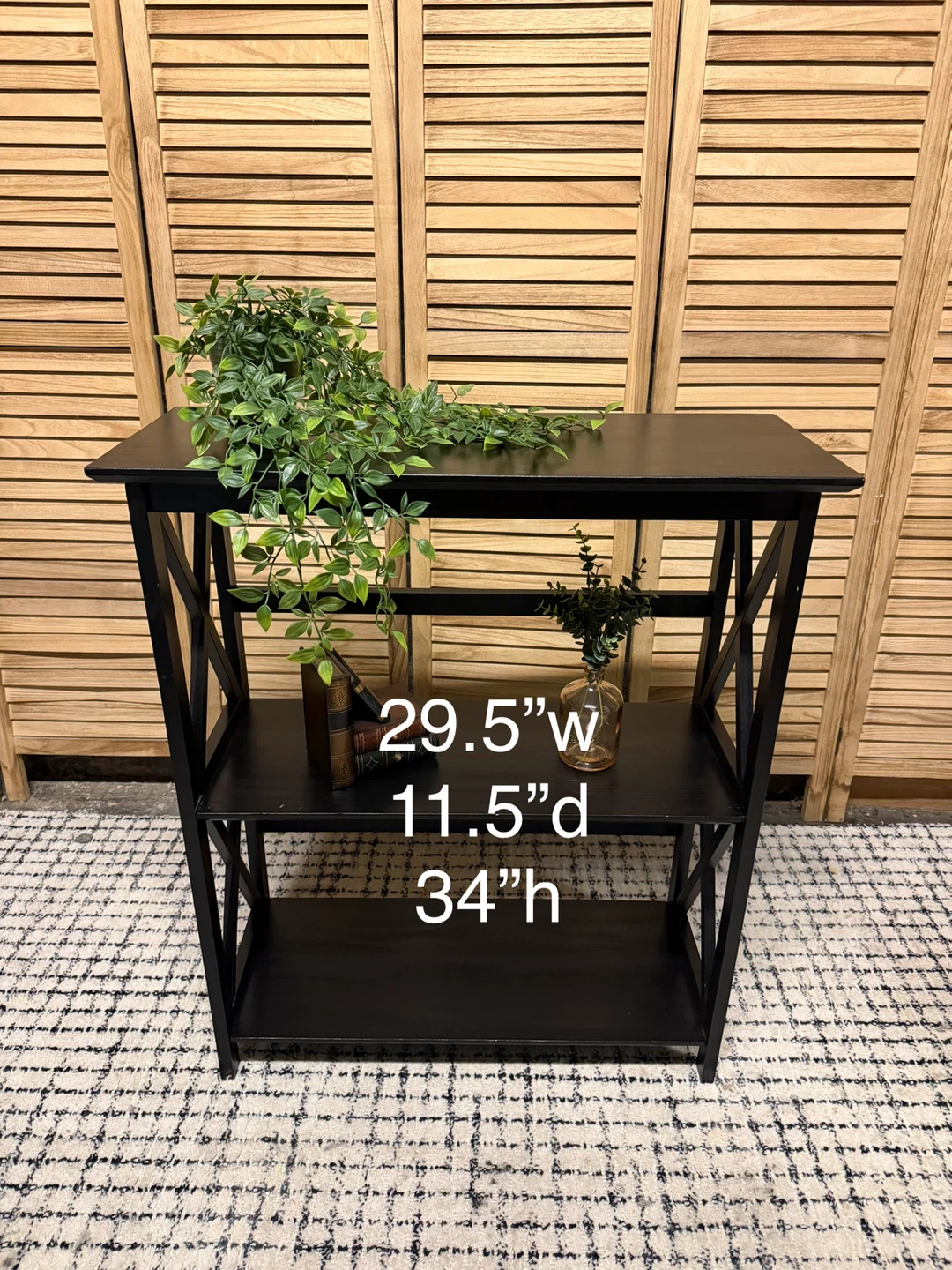 Black 3-Tier Shelf Bookcase - photo 4