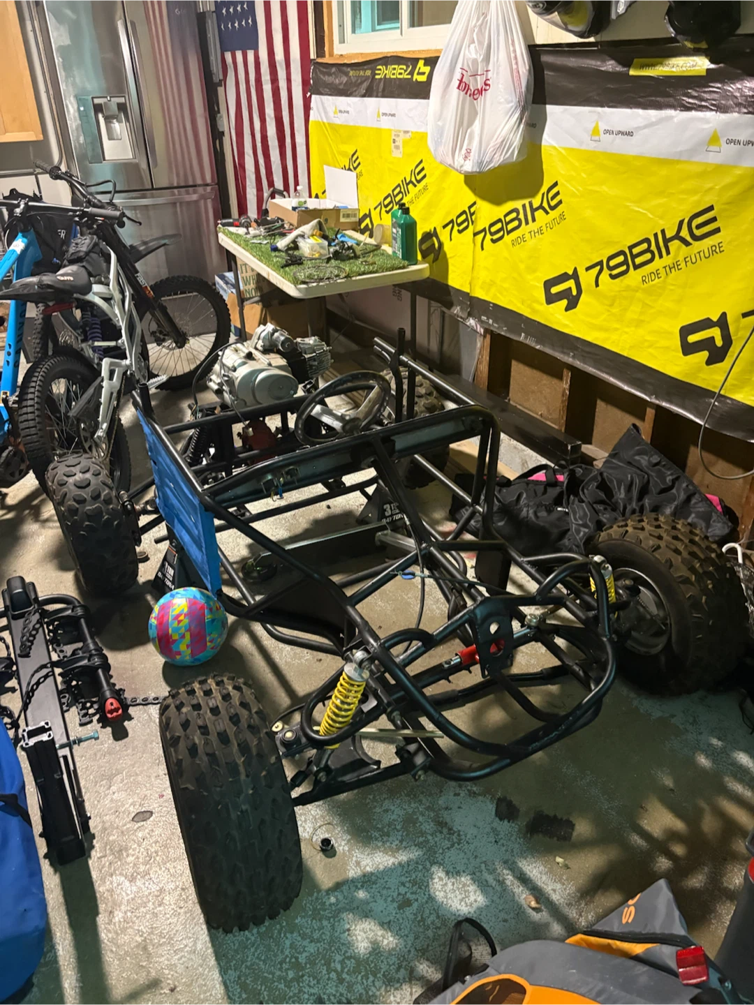 Go-Kart Frame with Engine