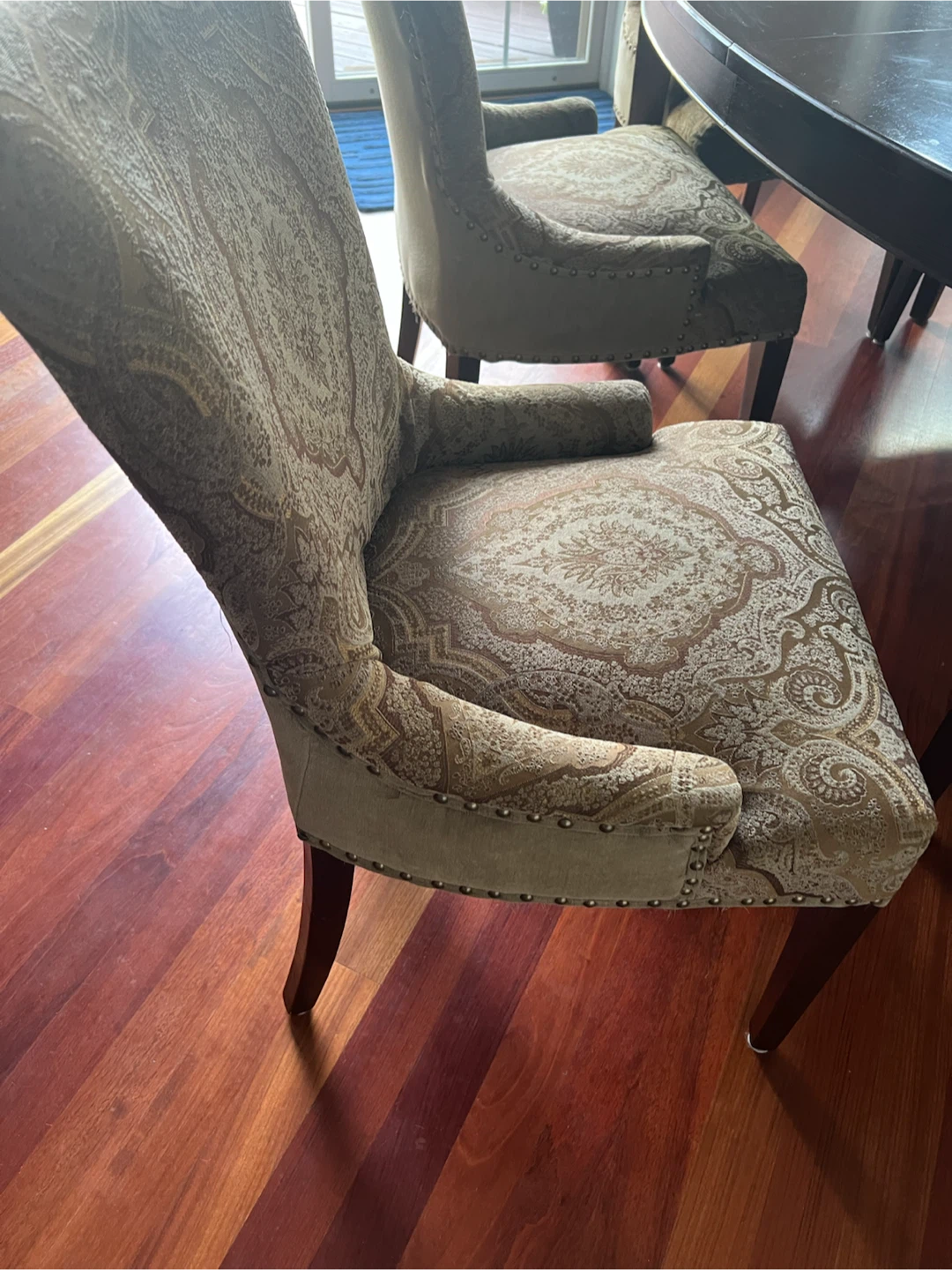 Oval Solid Wood Dining Table with 6 Upholstered Chairs - photo 5