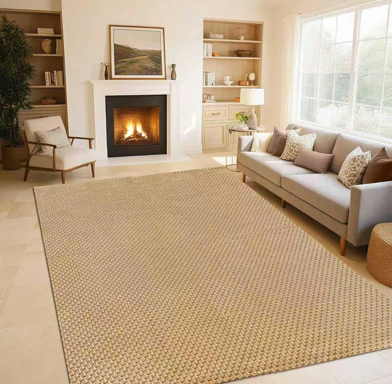Braided Rug Faux Jute Living Room Rug 5' x 7'