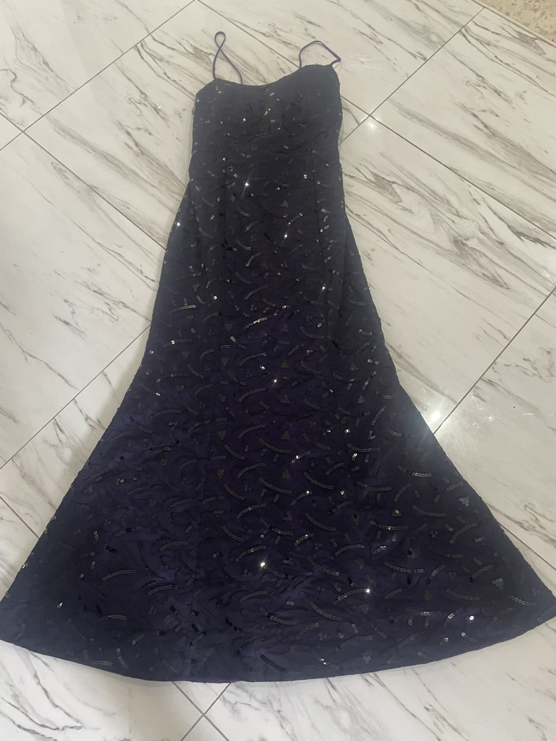 Purple navy Sequin Formal Gown - photo 3