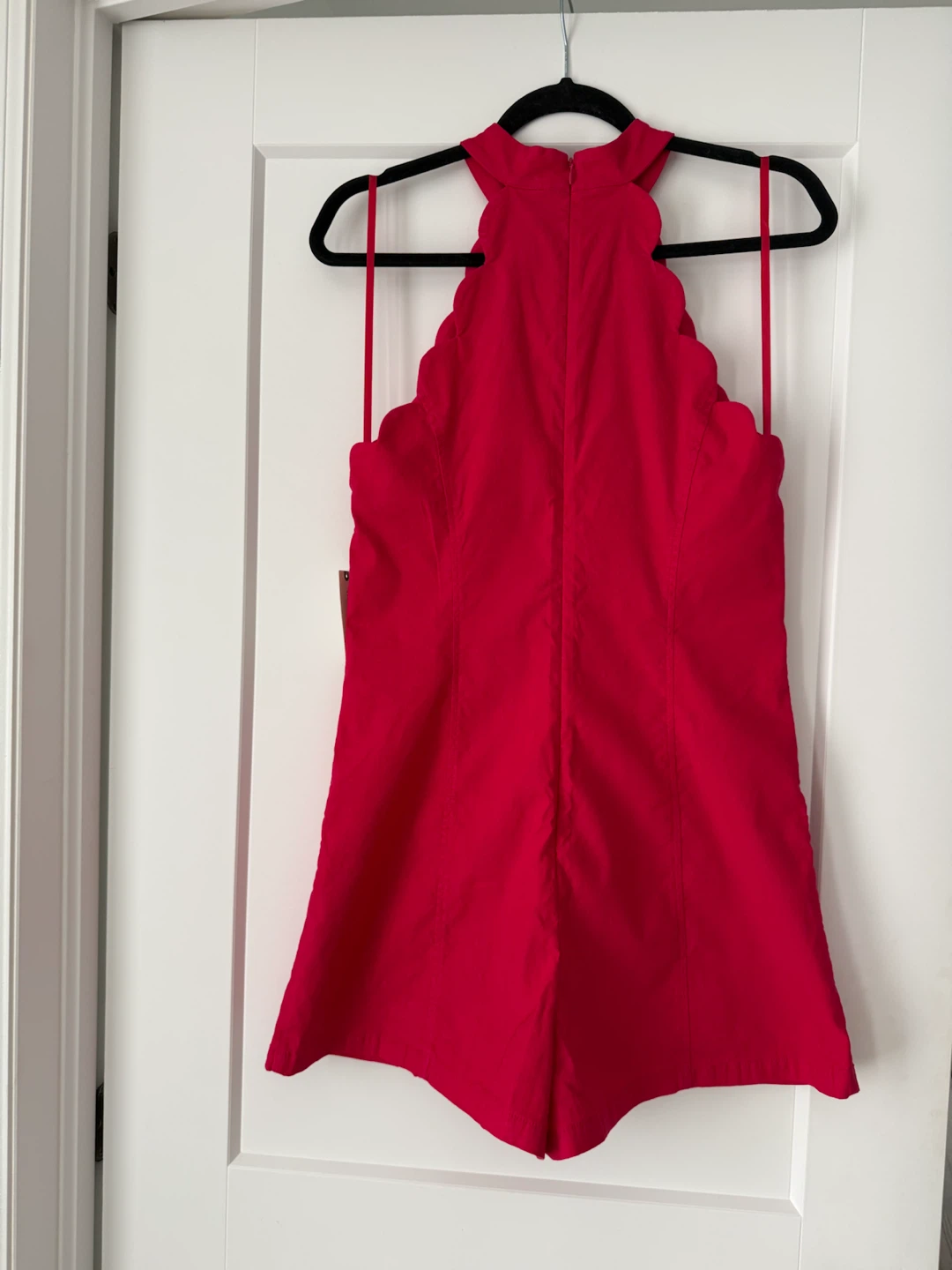 Anthropologie Red Scallop Halter Romper - Size 10 - photo 2