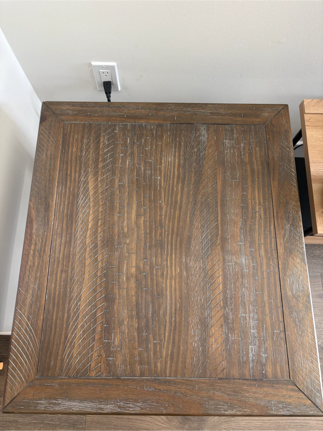 Rustic Wood End Table with Drawer - photo 3
