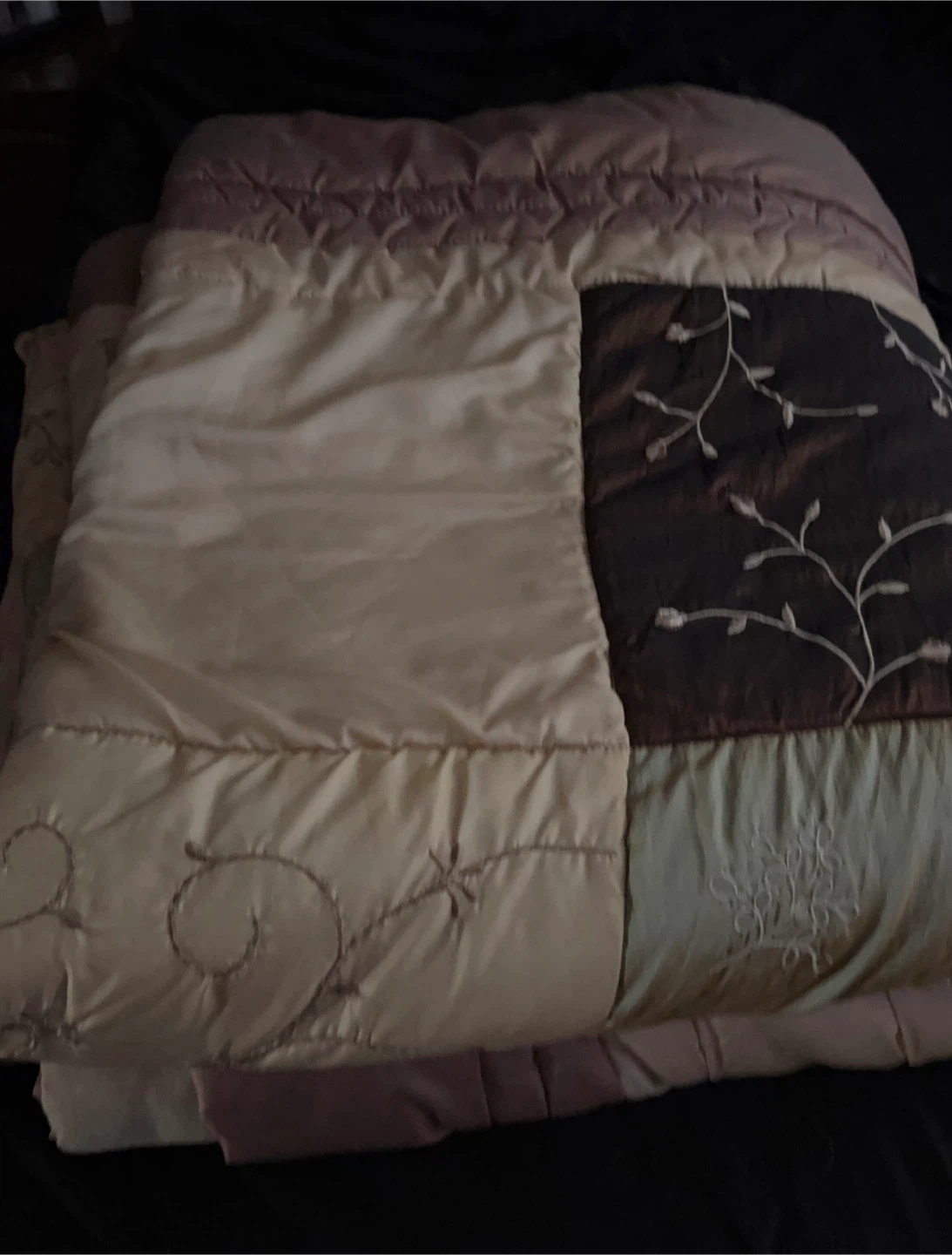 Patchwork Comforter - Brown, Beige, Green - photo 2