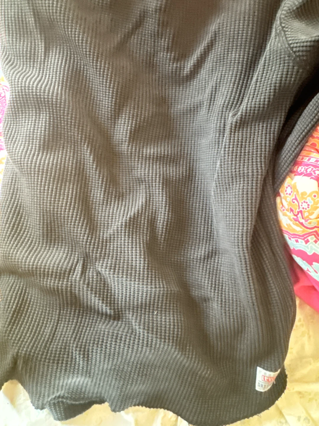 Levi's Grey Waffle Knit Long Sleeve Shirt - photo 3