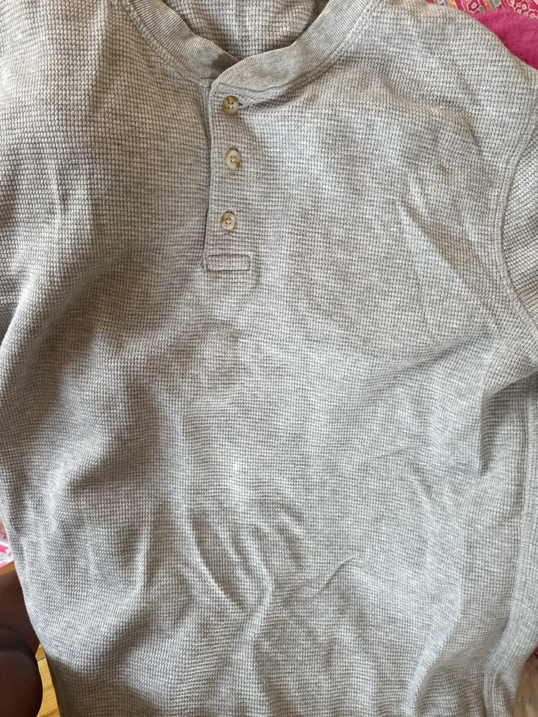 Levi's Grey Thermal Henley Shirt - Size M - photo 3