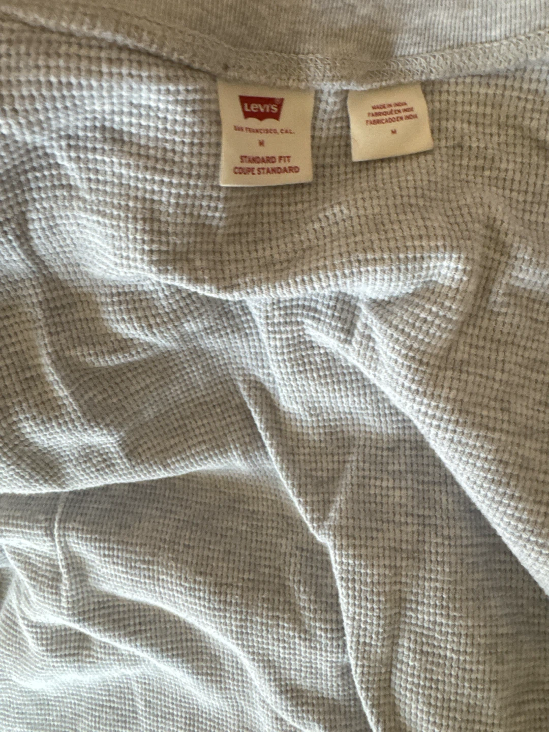Levi's Grey Thermal Henley Shirt - Size M - photo 4