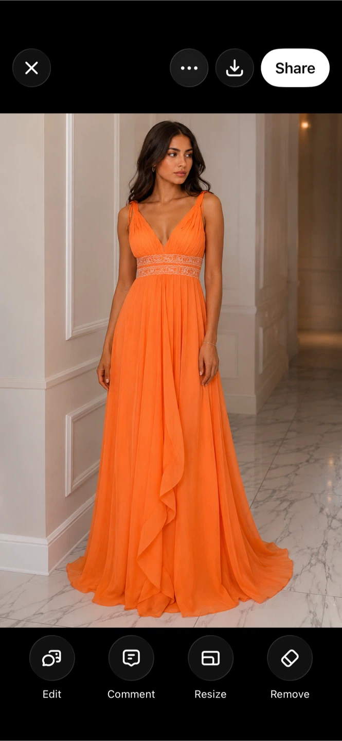 Orange Flowy Maxi Dress