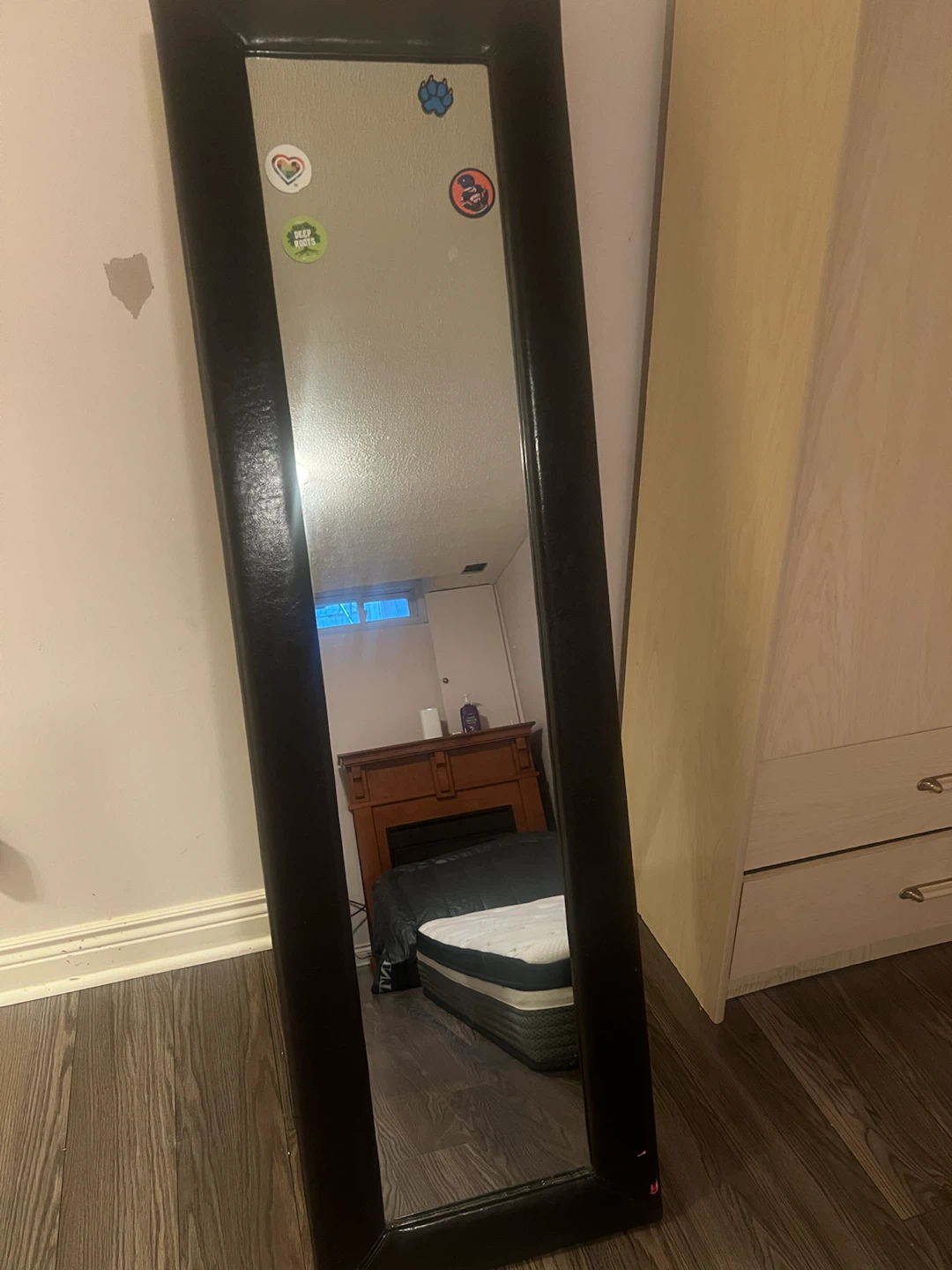 Full Length Standing Mirror with Black Frame