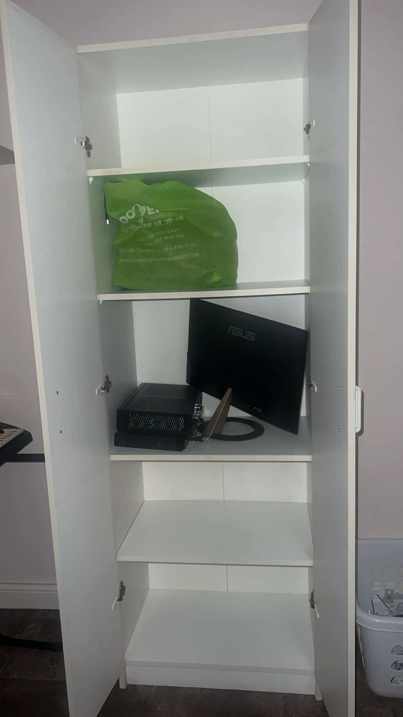 White Two-Door Storage Cabinet - photo 2