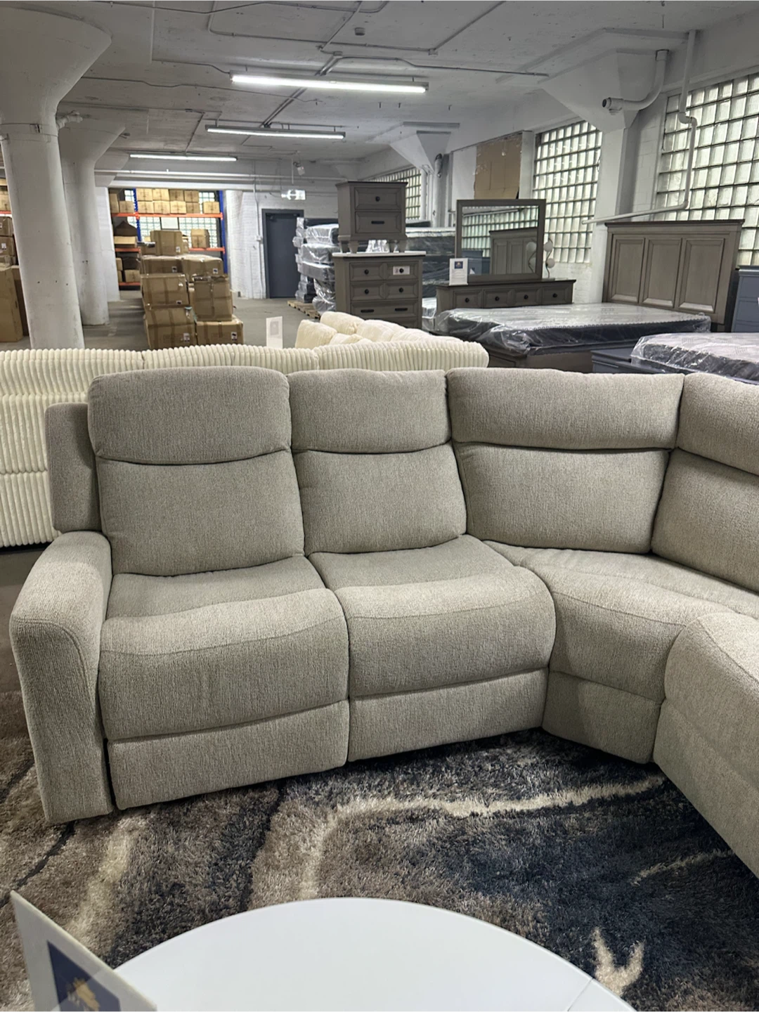 Grey manual reclining sectional - photo 3
