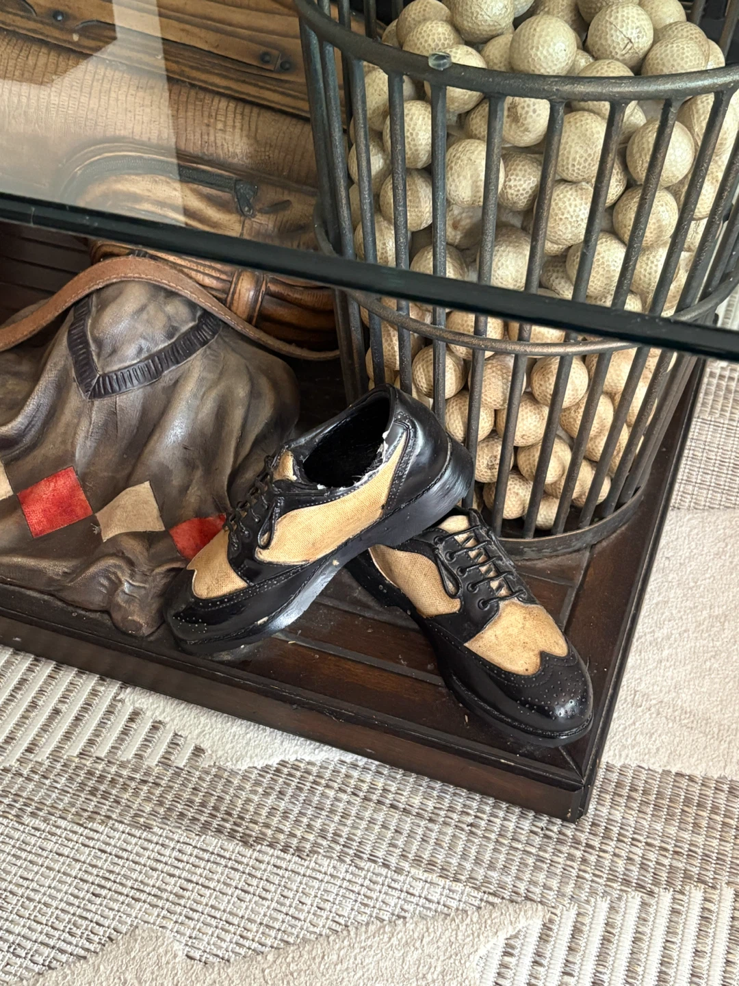 Golf Themed Coffee Table with Glass Top - photo 5