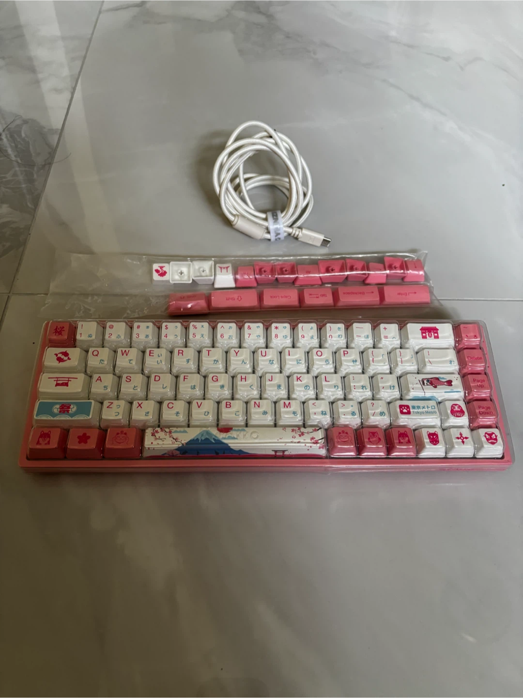 Pink Sakura Mechanical Keyboard