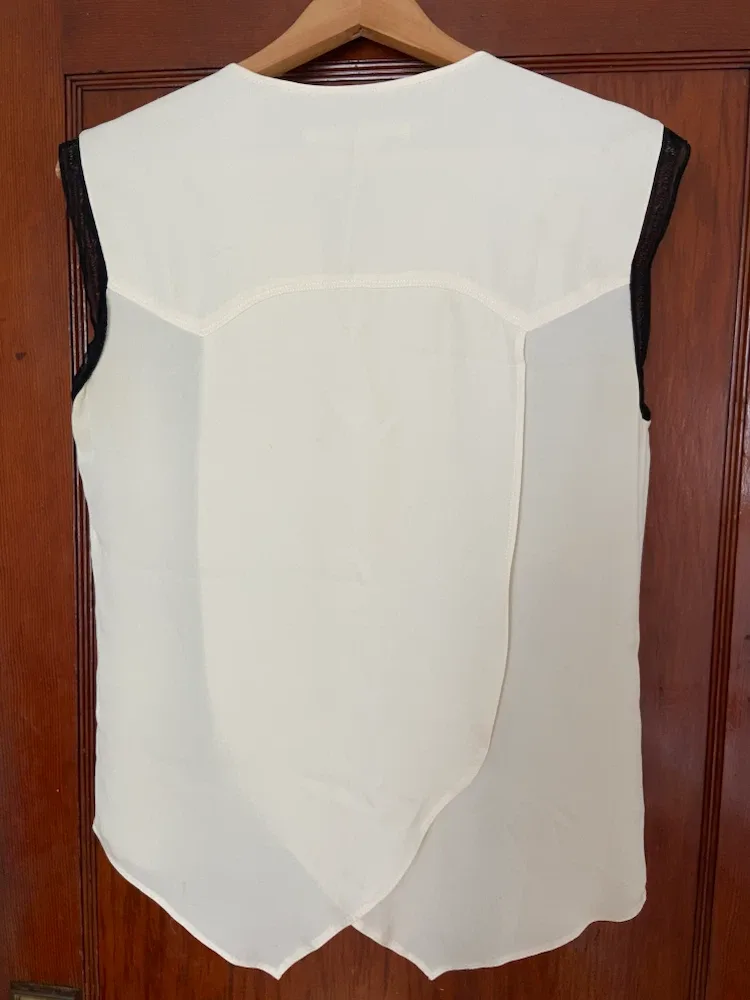 Veronica Beard Cream Lace Detail Sleeveless Blouse Size 4 - photo 2
