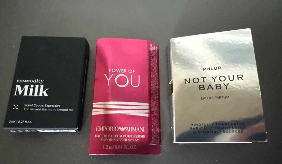 Assorted perfume samples