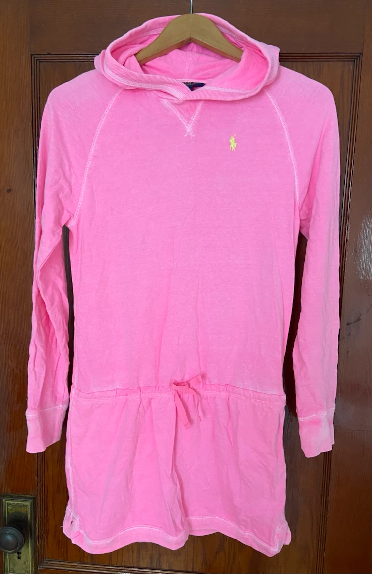 Pink Polo Ralph Lauren Hoodie Dress Size L (12-14)
