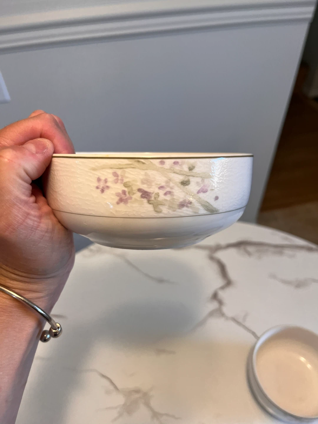 Set of 3 HAENDIGRAM Porcelain Bowls Floral Design