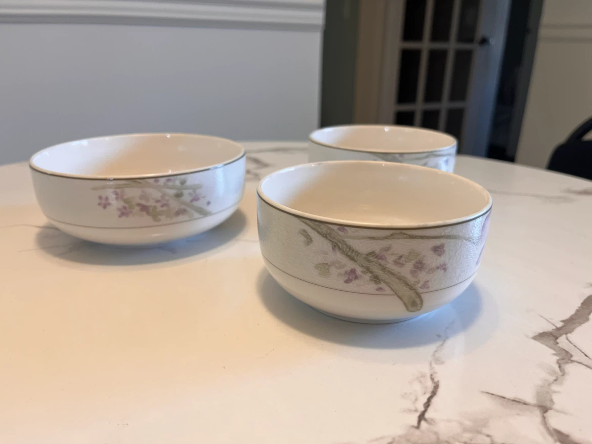 Set of 3 HAENDIGRAM Porcelain Bowls Floral Design - photo 2