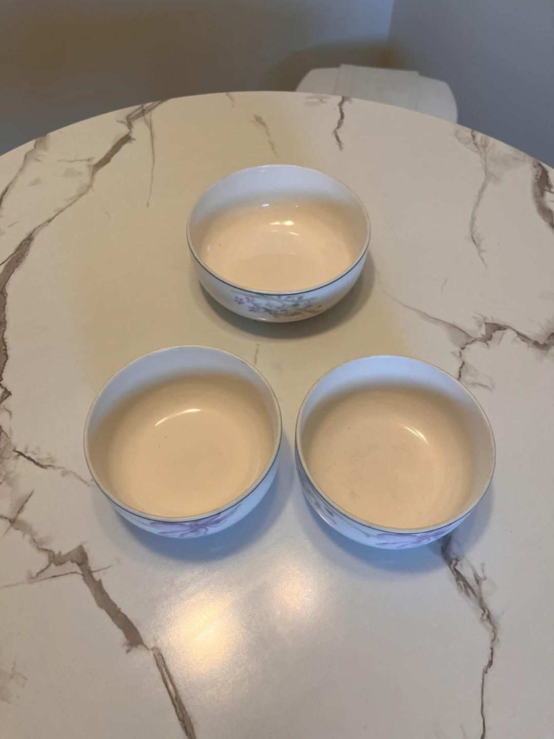 Set of 3 HAENDIGRAM Porcelain Bowls Floral Design - photo 4