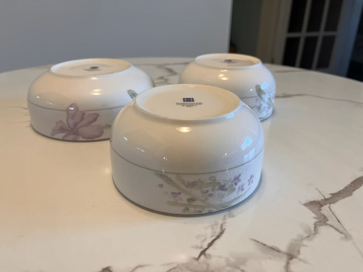 Set of 3 HAENDIGRAM Porcelain Bowls Floral Design - photo 5